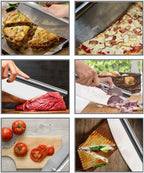 Pizza Cutter Stainless Steel Rocker Slicer - 14 Inch Sharp Knife with Blade Cover,Premium Pizza Oven Accessories