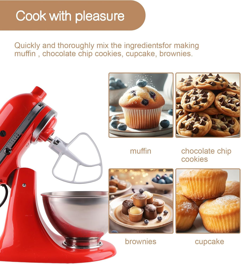 K45B Metal Beater with Non-Stick Coating, Compatible with KitchenAid 4.5-5 Quart Tilt-Head Stand Mixer
