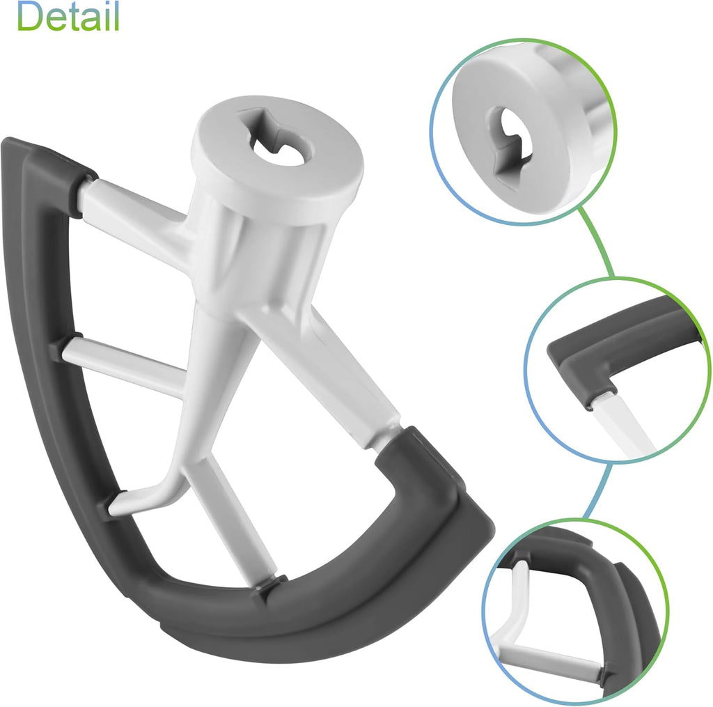 Flex Edge Beater Work for KitchenAid Mixer Attachments, Compatible with 4.5-5 Quart Tilt-Head Stand Mixers, kitchenAid Paddle with Scraper, Flexible Silicone Edges