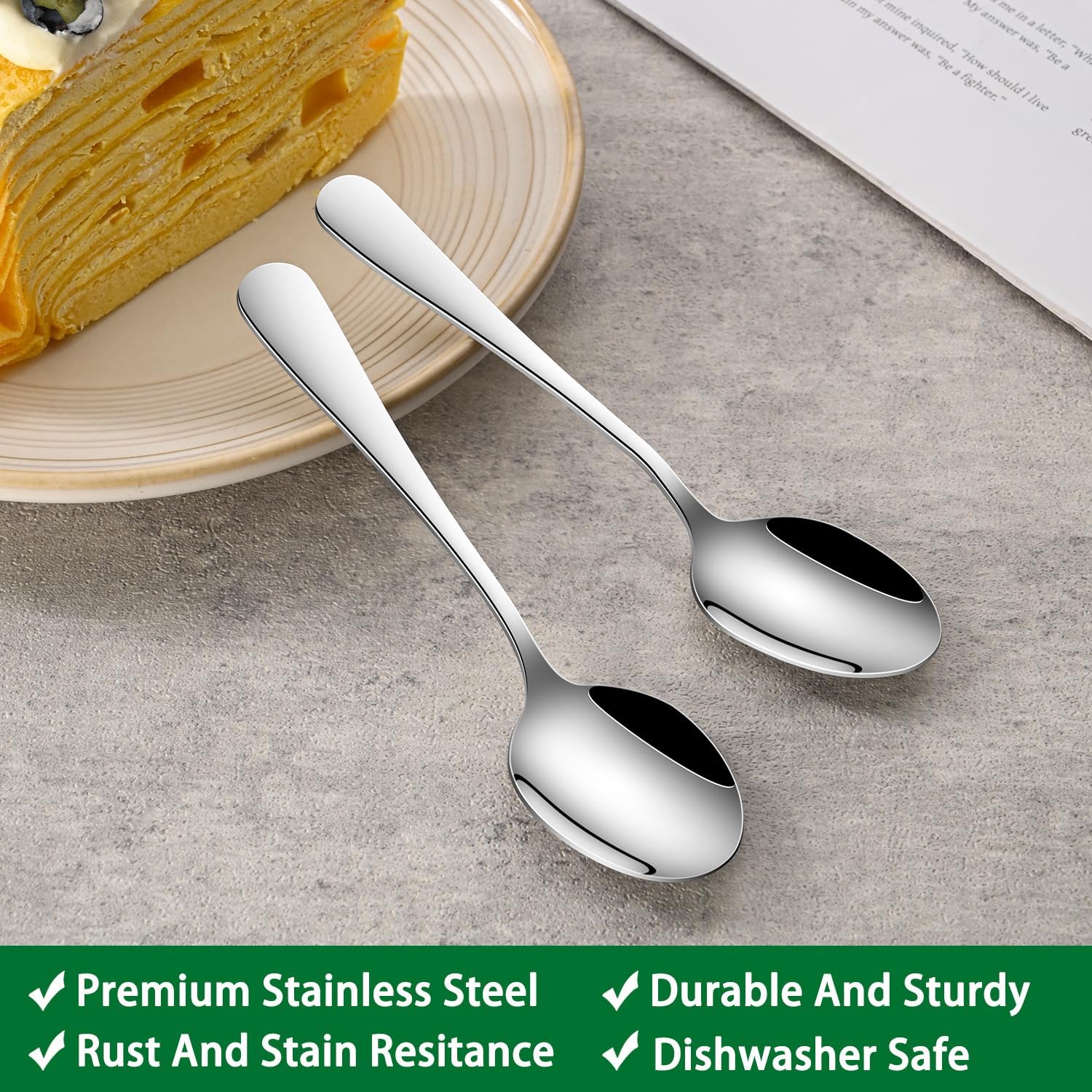 Small Teaspoon,5.5 Inches Stainless Steel Tea Spoons Set Of 8,Espresso Spoon,Durable Dishwasher Safe Small Coffee Spoons,Mini Demitasse Spoon For Dessert