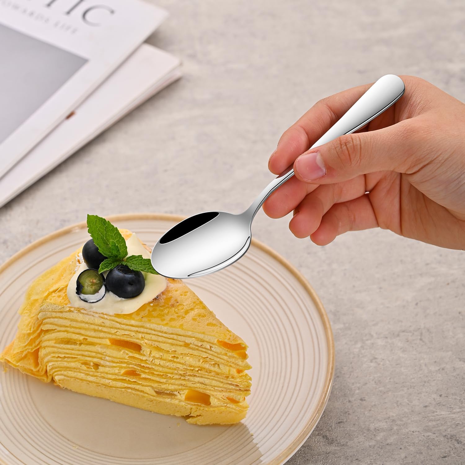 Small Teaspoon,5.5 Inches Stainless Steel Tea Spoons Set Of 8,Espresso Spoon,Durable Dishwasher Safe Small Coffee Spoons,Mini Demitasse Spoon For Dessert