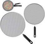 2-Pack Splatter Screen for Frying Pan - 8'' 10'' Stainless Steel Grease Splatter Guard