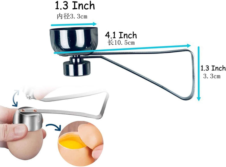Egg Shell Cutter with Spring Mechanism for Soft and Hard Boiled Eggs Silver 1 Piece - Flavour Fushion Cooking Shop