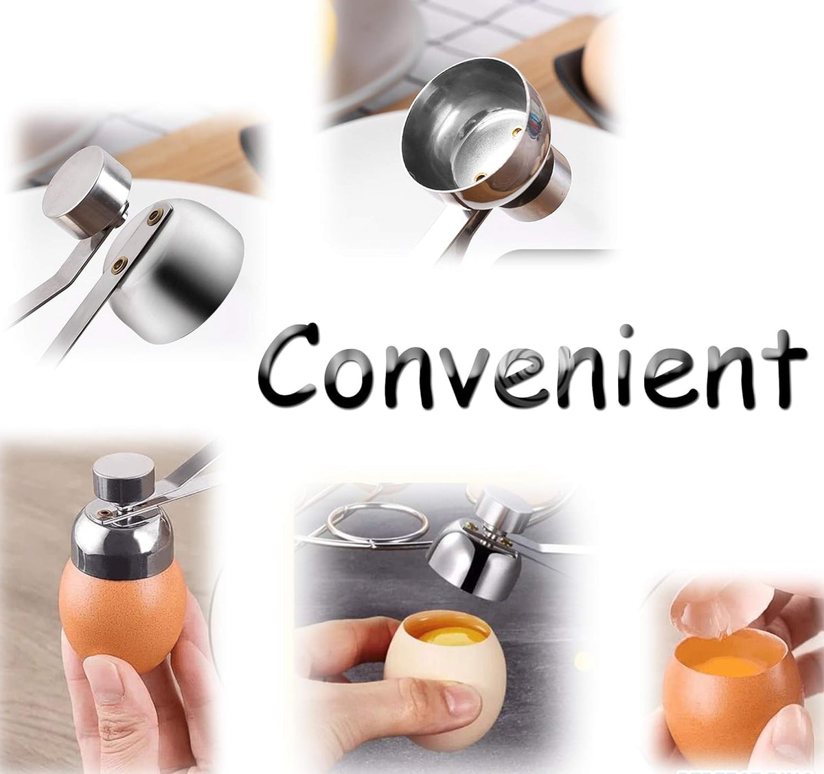 Egg Shell Cutter with Spring Mechanism for Soft and Hard Boiled Eggs Silver 1 Piece - Flavour Fushion Cooking Shop