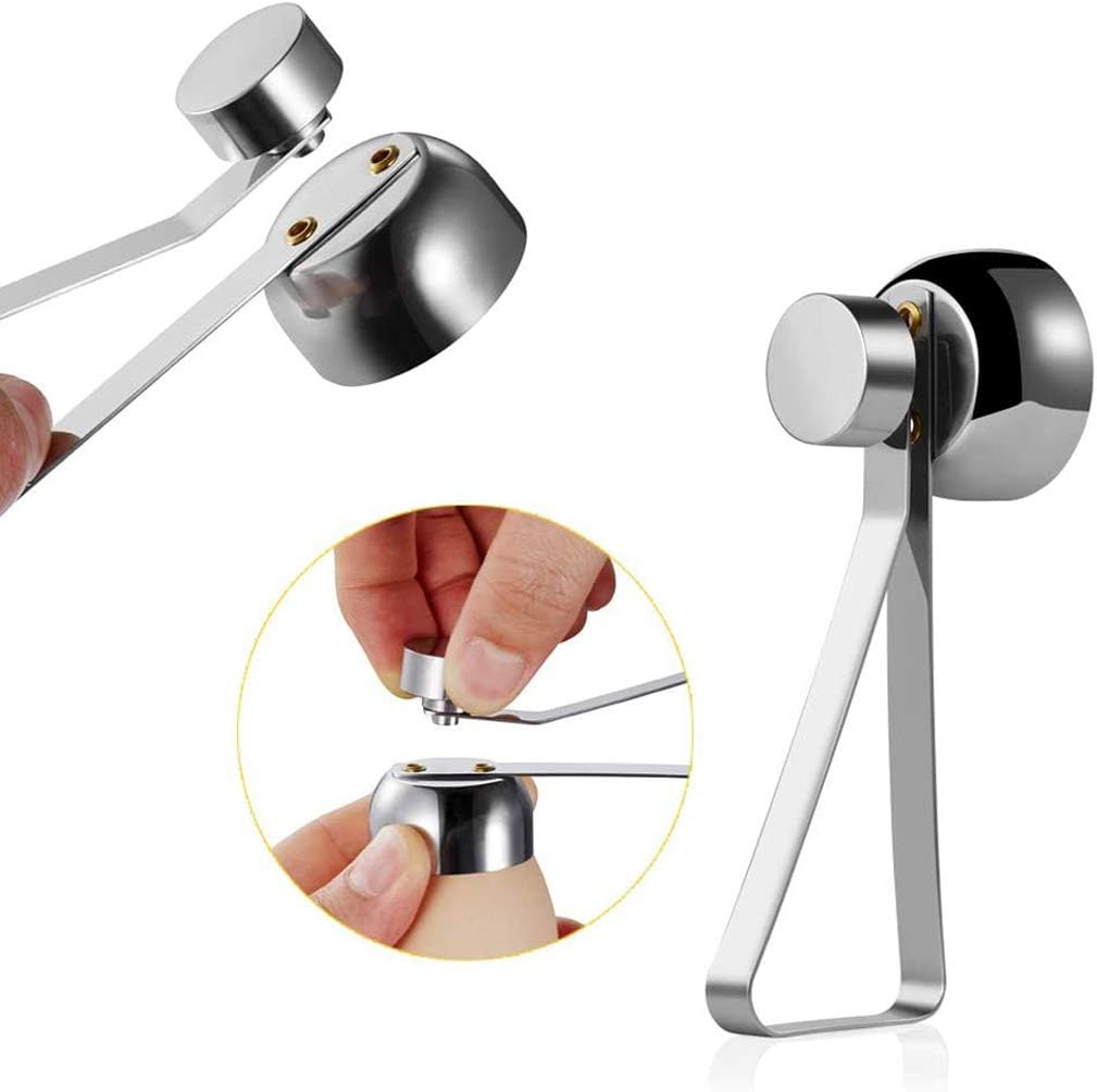 Egg Shell Cutter with Spring Mechanism for Soft and Hard Boiled Eggs Silver 1 Piece - Flavour Fushion Cooking Shop