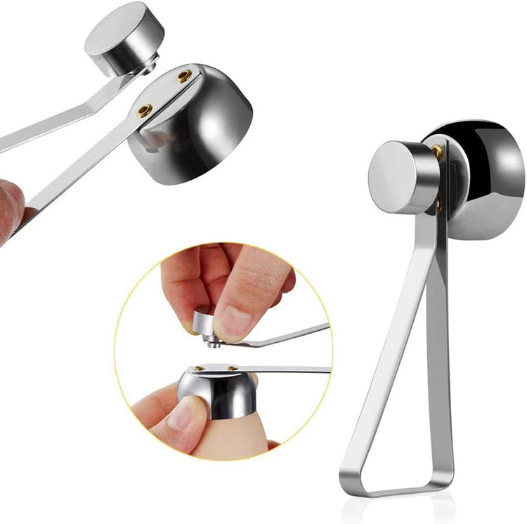 Egg Shell Cutter with Spring Mechanism for Soft and Hard Boiled Eggs Silver 1 Piece - Flavour Fushion Cooking Shop