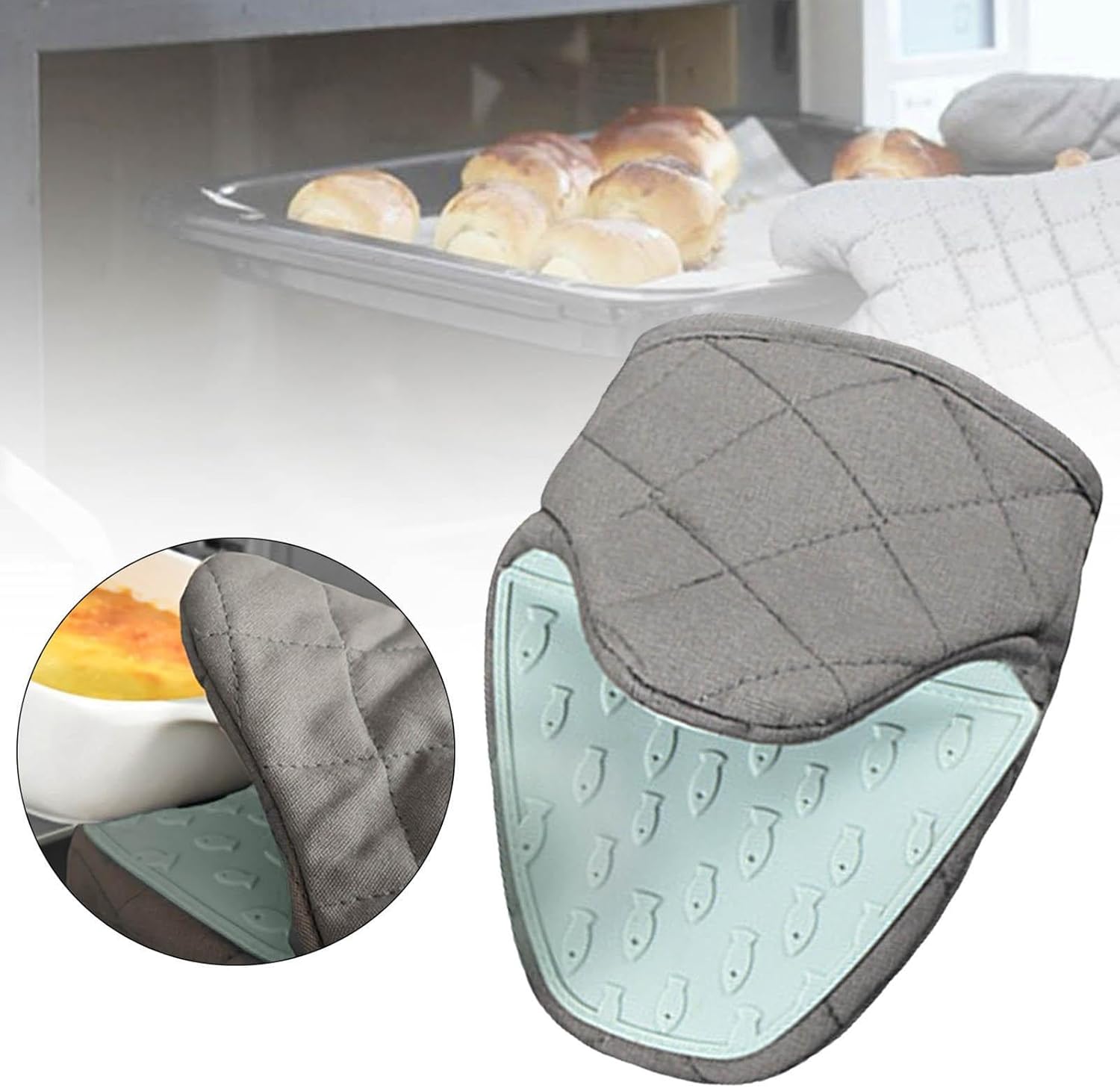 Light Green Heat Resistant Oven Mitt for Baking and Cooking - 1 Piece