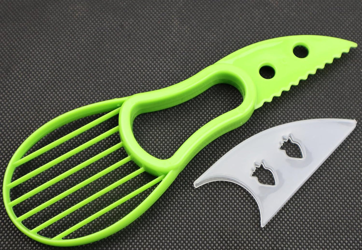3-in-1 Avocado Tool - Safe Cutter, Pitter and Spoon in One - Green - Set of 1 - Flavour Fushion Cooking Shop
