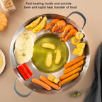38cm Multifunctional Grill Pan with Double Handles - Silver - Suitable for Induction Gas