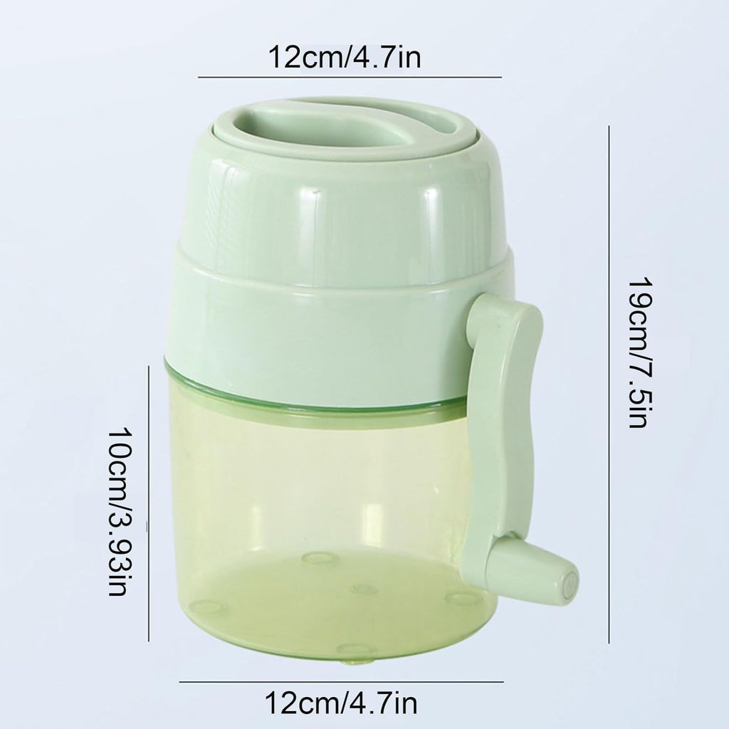 1 Piece Green Manual Multifunctional Slushy Machine Ice Crusher Portable Snow Cone Maker Household Small Ice Breaker for Cafes Restaurants Ice Cream Shops