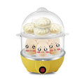 Electric Egg Cooker 14 Egg Capacity Double Layer with Timer Automatic Shut-Off 350W Multifunctional for Steaming Eggs Heating Milk Food Yellow