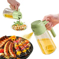 2-in-1 Olive Oil Spray & Pour Bottle 470ml Glass Dispenser for Cooking BBQ Kitchen