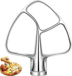 K45B Stainless Steel Flat Beater for Kitchenaid 4.5-5 Quart Tilt Head Stand Mixer, Polished Paddle Attachment for KitchenAid Mixer by ，Dishwasher Safe