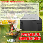Grill Cover, 58 inch BBQ Gas Grill Cover for Outdoor Grill, Waterproof, Anti-UV, Rip-Proof, Black