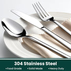 Premium 40-Piece Silverware Set for 8, 18/10 Stainless Steel Flatware Cutlery Set