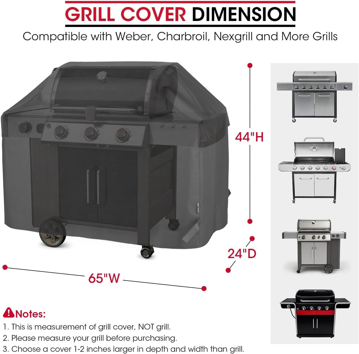 Heavy Duty Waterproof Barbecue Gas Grill Cover, 65-inch BBQ Cover - Flavour Fushion Cooking Shop