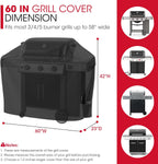 Grill Cover 60 Inch, Heavy Duty Waterproof Gas Grill Cover for Outside 58" Wide