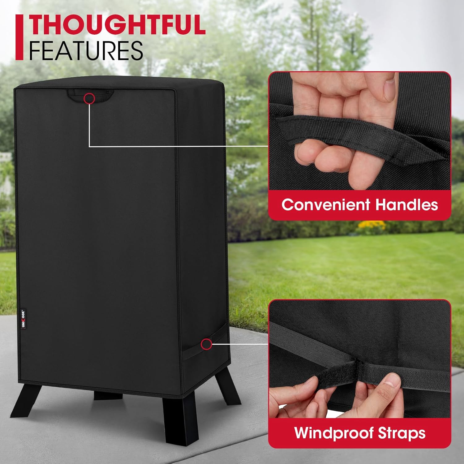 30 Inch Electric Smoker Cover for Masterbuilt, Heavy Duty Waterproof Vertical Smoker BBQ Grill Cover, All Weather Resistant, 18" W x 17" D x 33" H