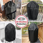 Round Smoker Cover 30 Inch, Heavy Duty Waterproof Charcoal Kettle BBQ 30" Dia x 36" H