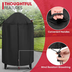 Round Smoker Cover 30 Inch, Heavy Duty Waterproof Charcoal Kettle BBQ 30" Dia x 36" H