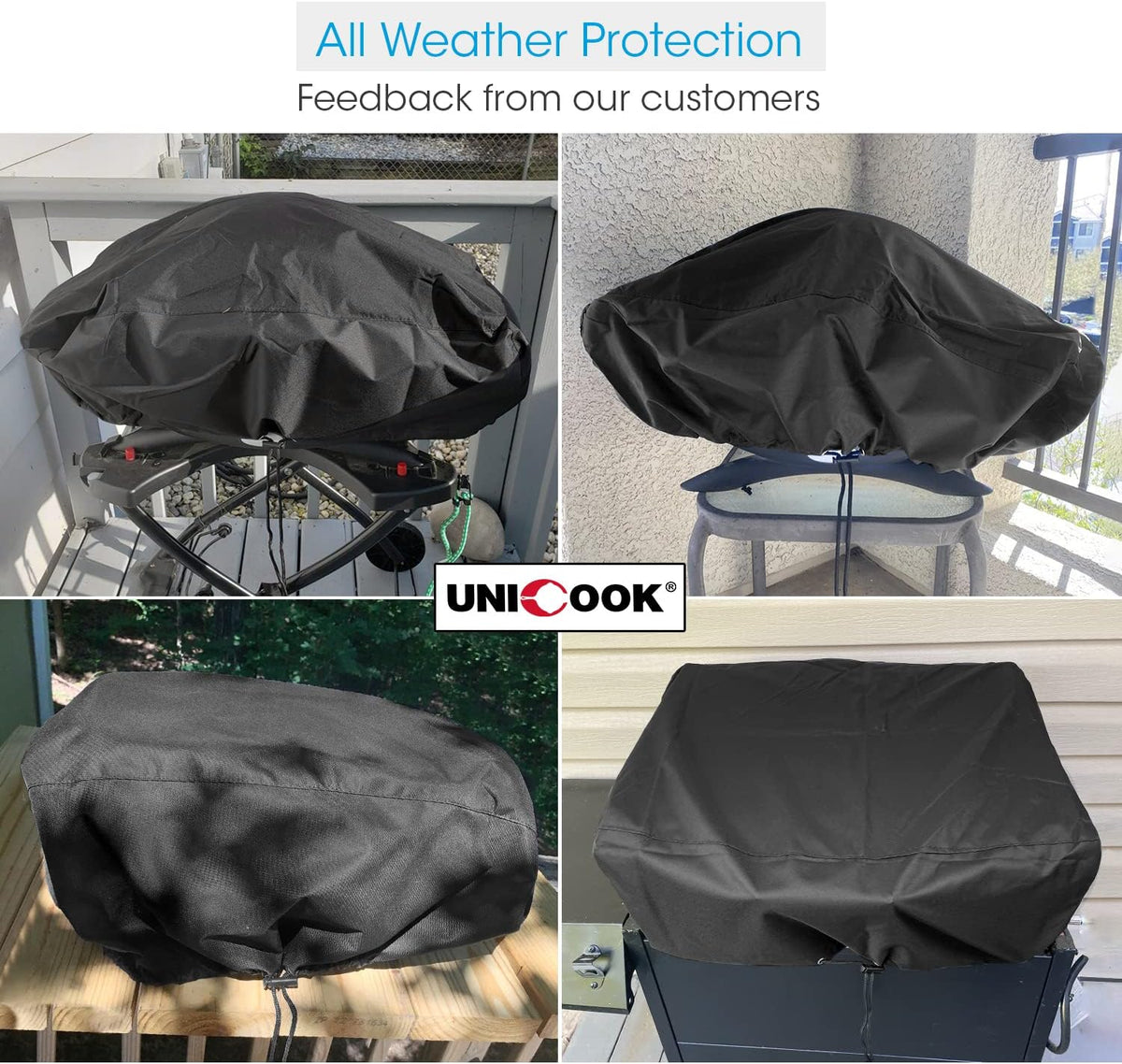 Waterproof Portable Grill Cover for Weber Q2000, Q200 Series and Baby Q Gas Grill Black - Flavour Fushion Cooking Shop