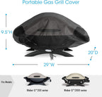 Waterproof Portable Grill Cover for Weber Q2000, Q200 Series and Baby Q Gas Grill Black