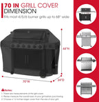 Outdoor Large Grill Cover All Weather Protection for Backyard BBQs, Black
