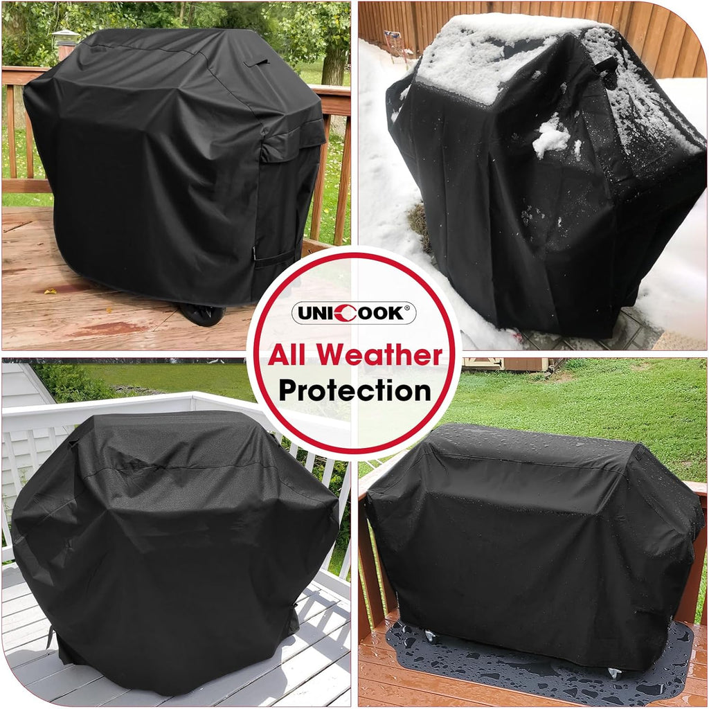Outdoor Large Grill Cover 70 Inch, Heavy Duty Waterproof Gas Grill Cover for Outside, Fade Resistant Durable BBQ Protector, All Weather Protection for Backyard BBQs, Black