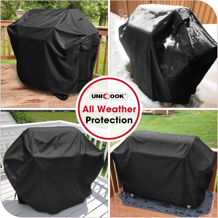 Outdoor Large Grill Cover All Weather Protection for Backyard BBQs, Black - Flavour Fushion Cooking Shop