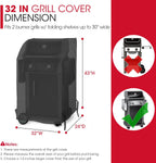 32 Inch Small Grill Cover, Heavy Duty Waterproof 2 Burner Gas BBQ Cover, Compatible with Weber