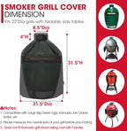 Grill Cover 31.5 Inch, Compatible with Large Big Green Egg, 31.5" Dia X 31.5" H
