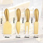 4 Pieces Stainless Steel Cheese Knives Set, Knife Fork Slicer Butter Knife Set for Charcuterie