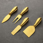 4 Pieces Stainless Steel Cheese Knives Set, Knife Fork Slicer Butter Knife Set for Charcuterie