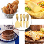 4 Pieces Stainless Steel Cheese Knives Set, Knife Fork Slicer Butter Knife Set for Charcuterie