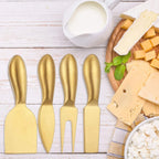 4 Pieces Stainless Steel Cheese Knives Set, Knife Fork Slicer Butter Knife Set for Charcuterie