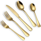 Gold Silverware Set, 20 Piece Golden Cutlery Set Service for 4, Stainless Steel