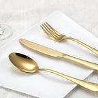 Gold Silverware Set, 20 Piece Golden Cutlery Set Service for 4, Stainless Steel