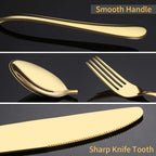 Gold Silverware Set, 20 Piece Golden Cutlery Set Service for 4, Stainless Steel