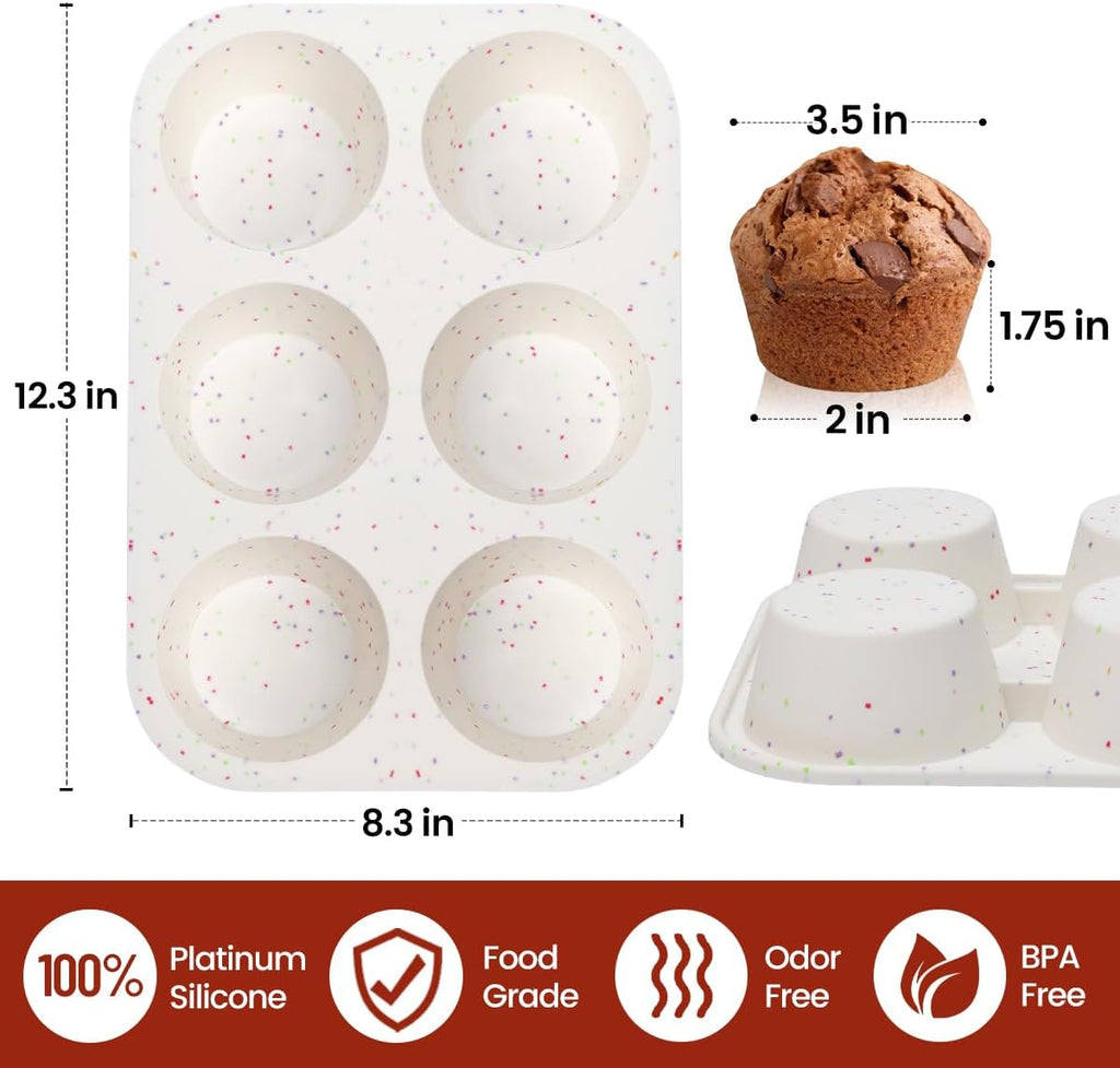 Silicone Mini Muffin Pan 24 Cups & Silicone Jumbo Muffin Pan 6 Cups