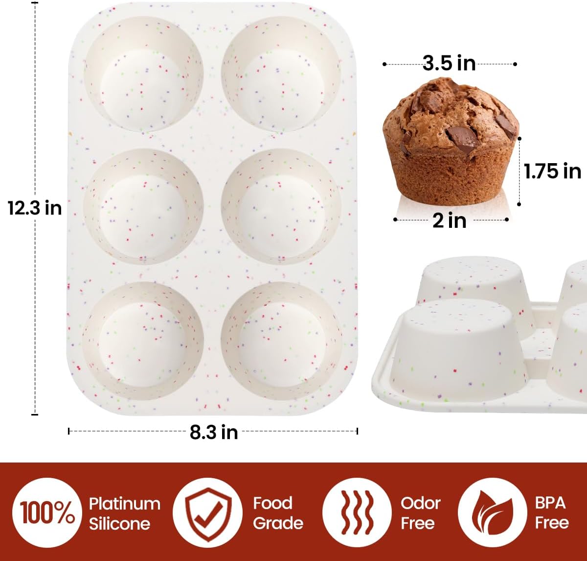 Silicone Mini Muffin Pan 24 Cups & Silicone Jumbo Muffin Pan 6 Cups