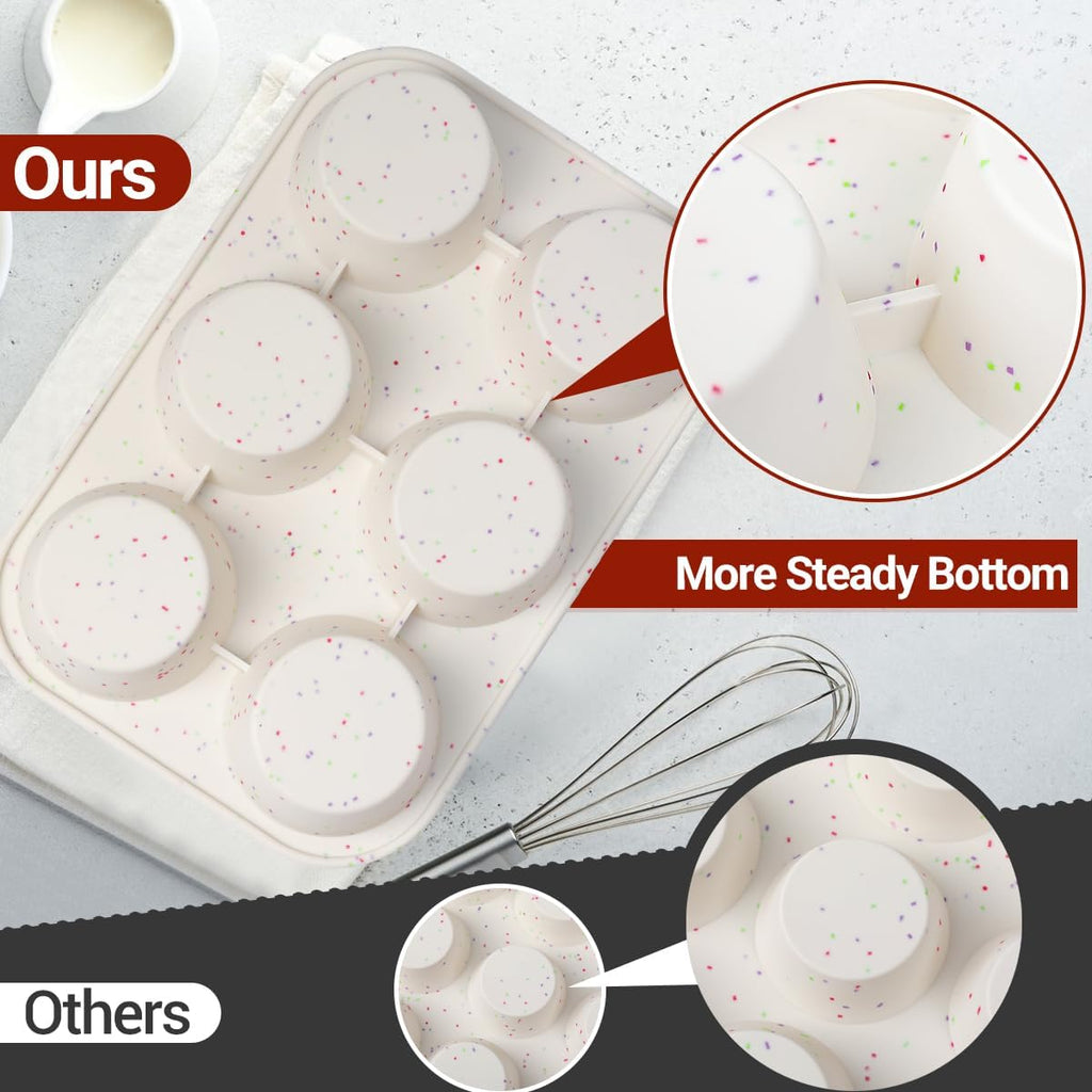 Silicone Mini Muffin Pan 24 Cups & Silicone Jumbo Muffin Pan 6 Cups