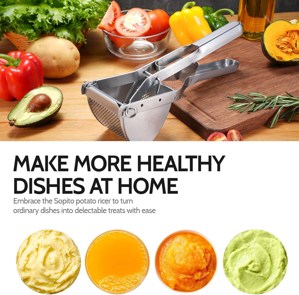 Potato Ricer,  Stainless Steel Potato Masher for Commercial and Home Use