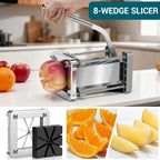 French Fry Cutter,  Professional Stainless Steel Potato Cutter with 1/2", 1/4", 3/8" & Wedge Blades