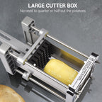 French Fry Cutter,  Professional Stainless Steel Potato Cutter with 1/2", 1/4", 3/8" & Wedge Blades