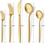 30-Piece Gold Silverware Set, Flatware Set for 6, Food-Grade Stainless Steel Cutlery Set,