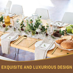 30-Piece Gold Silverware Set, Flatware Set for 6, Food-Grade Stainless Steel Cutlery Set,