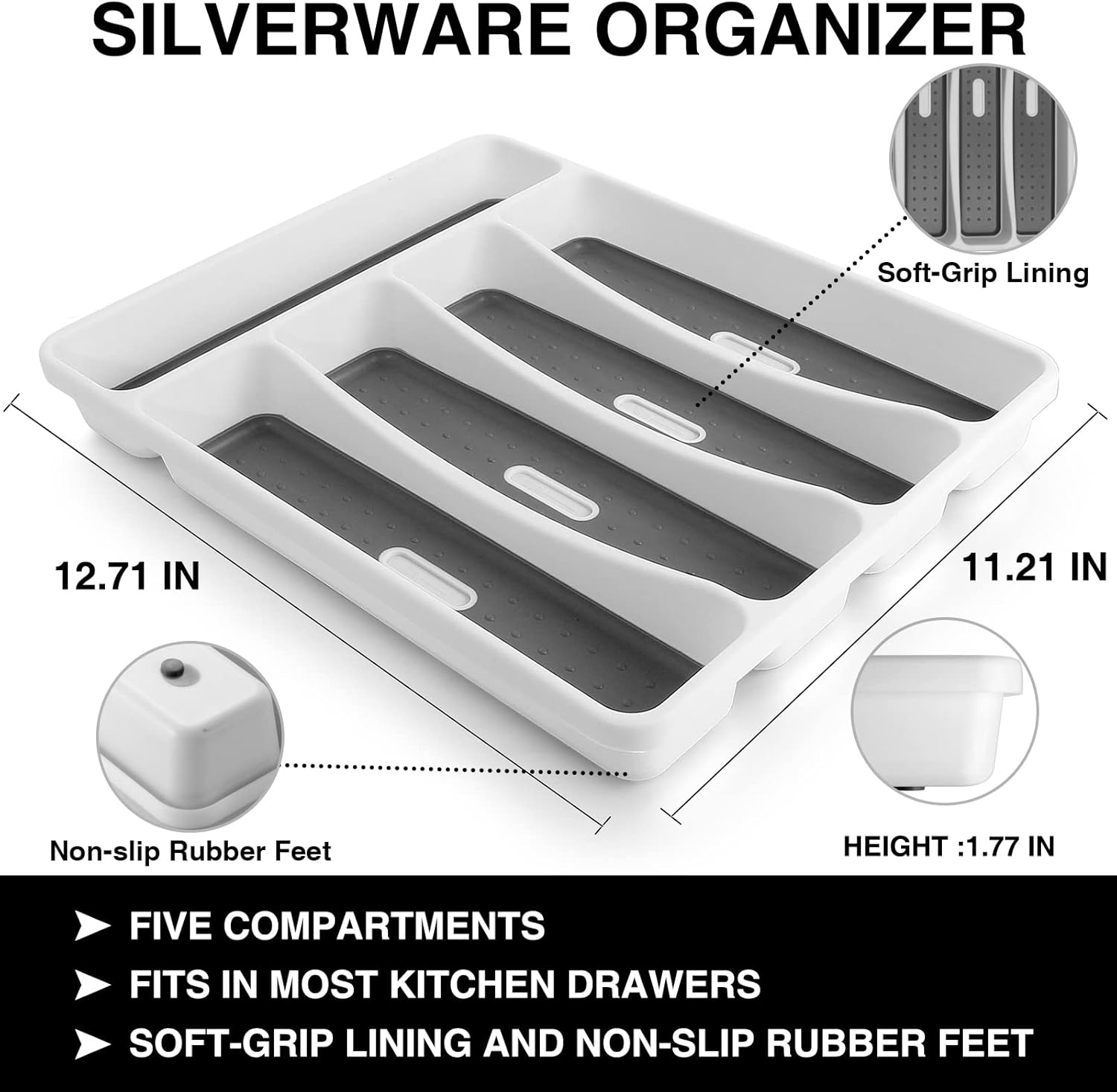 40-Piece Silverware Set with Organizer,  Heavy Duty Stainless Steel Flatware Set for 8, Food-Grade Tableware Cutlery Set, Utensil Sets for Home Restaurant, Mirror Finish, Dishwasher Safe