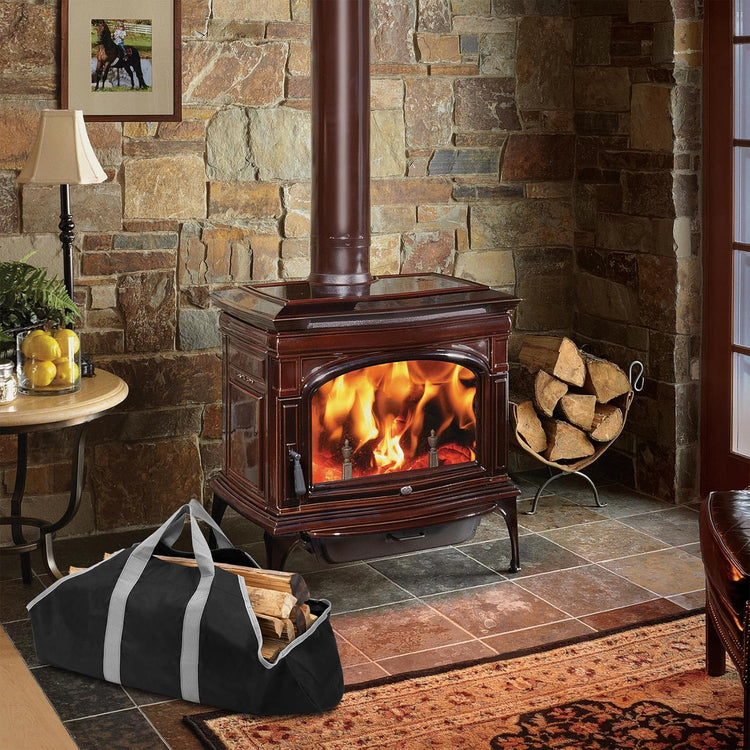 Canvas Firewood Carrier Bag, Durable Firepalce Log Tote with Handles for Wood Fire Stove, Outdoor Camping - Flavour Fushion Cooking Shop