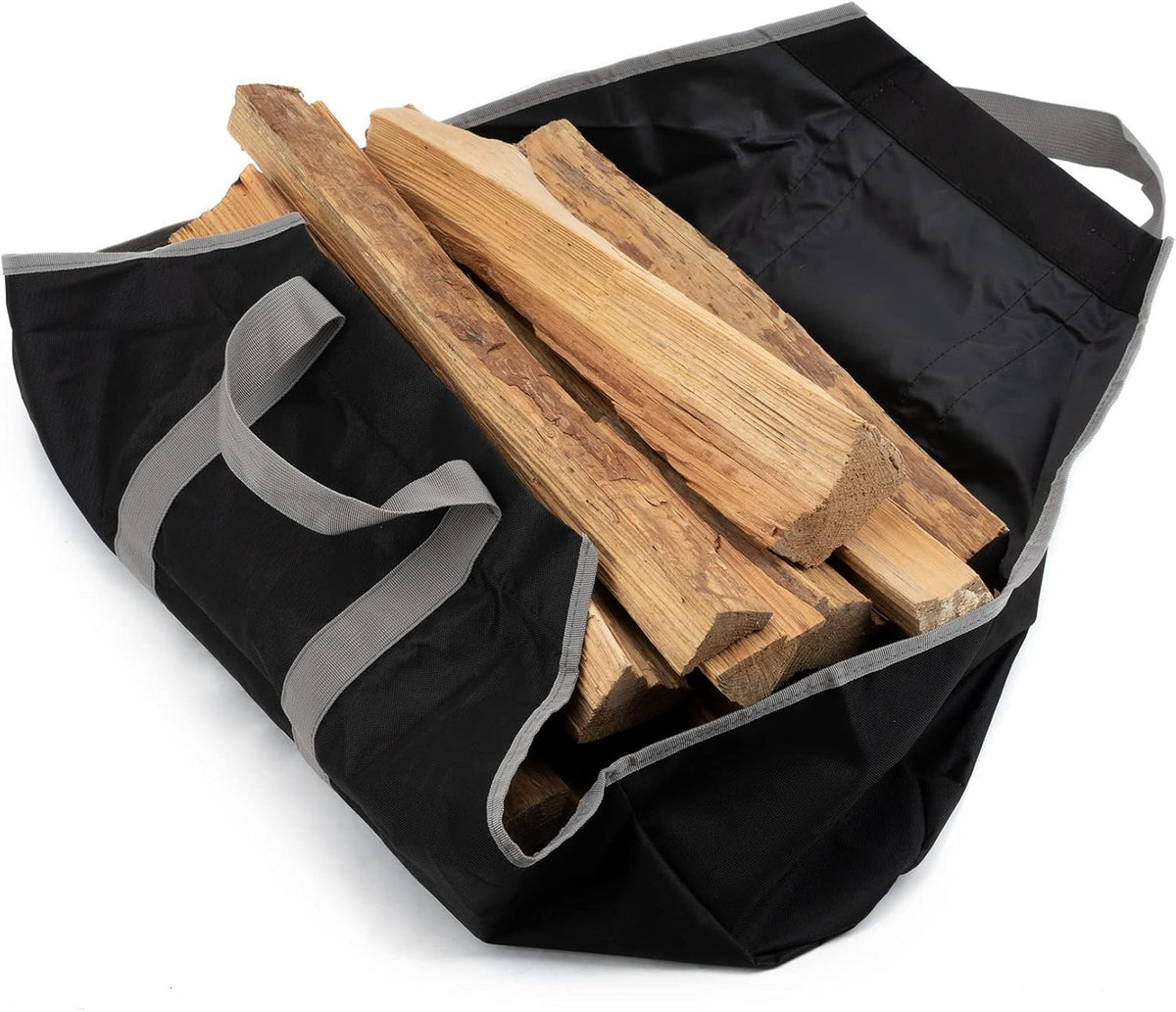 Canvas Firewood Carrier Bag, Durable Firepalce Log Tote with Handles for Wood Fire Stove, Outdoor Camping - Flavour Fushion Cooking Shop