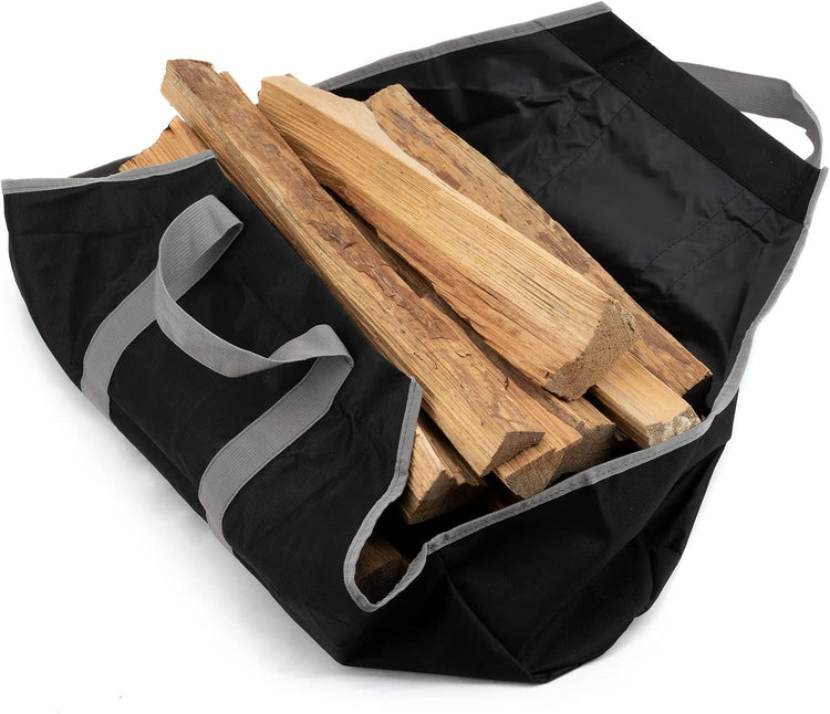 Canvas Firewood Carrier Bag, Durable Firepalce Log Tote with Handles for Wood Fire Stove, Outdoor Camping - Flavour Fushion Cooking Shop